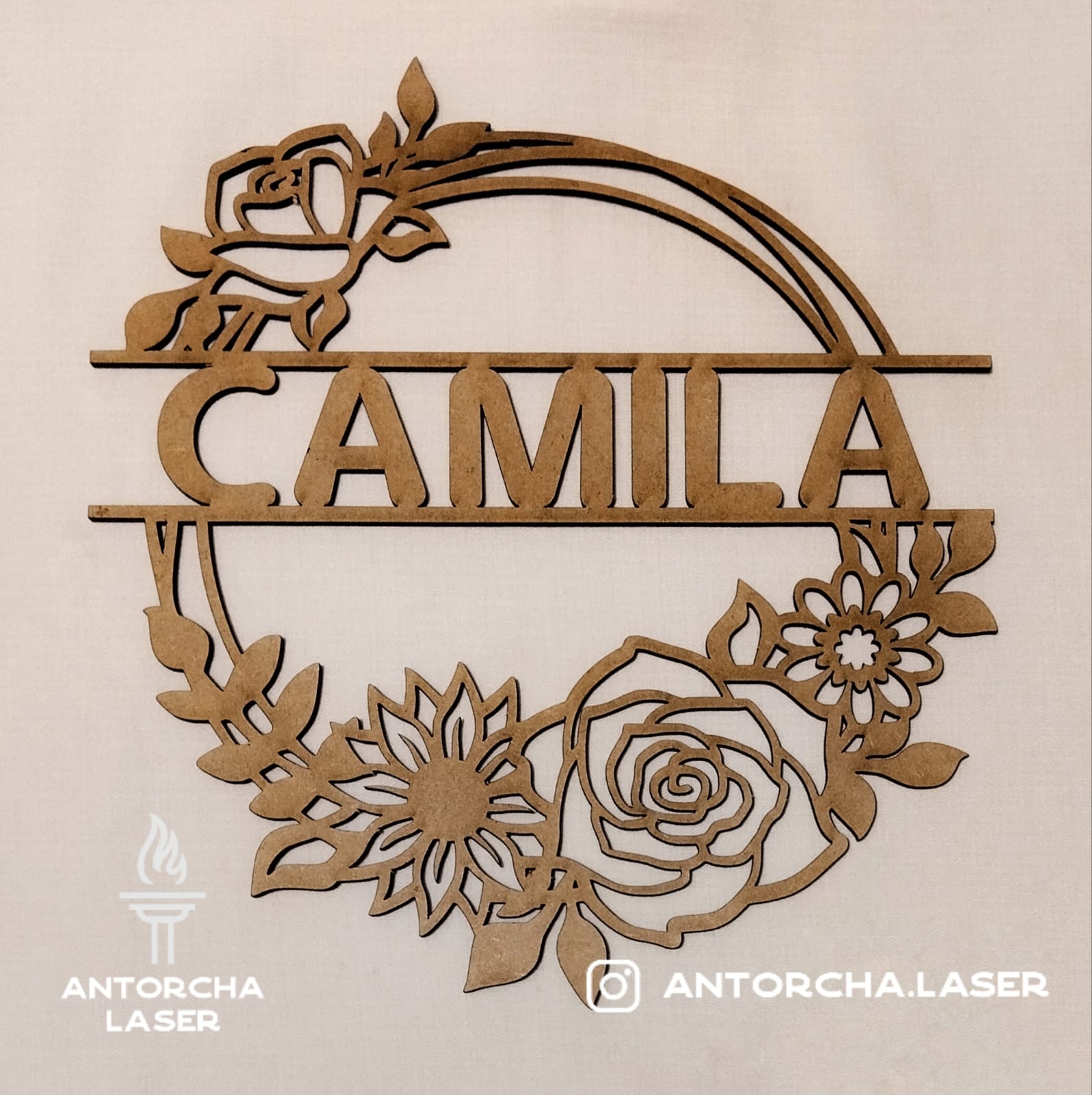 Mandala con nombre, decoración para cumpleaños